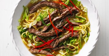 Korean Style Beef and Cabbage Noodles